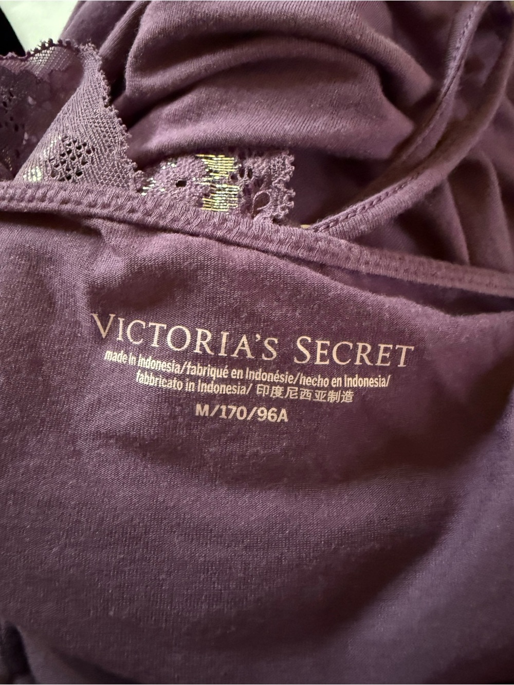 Victoria's Secret Deep Plum Lace-Trim Cami - Picture 7 of 7